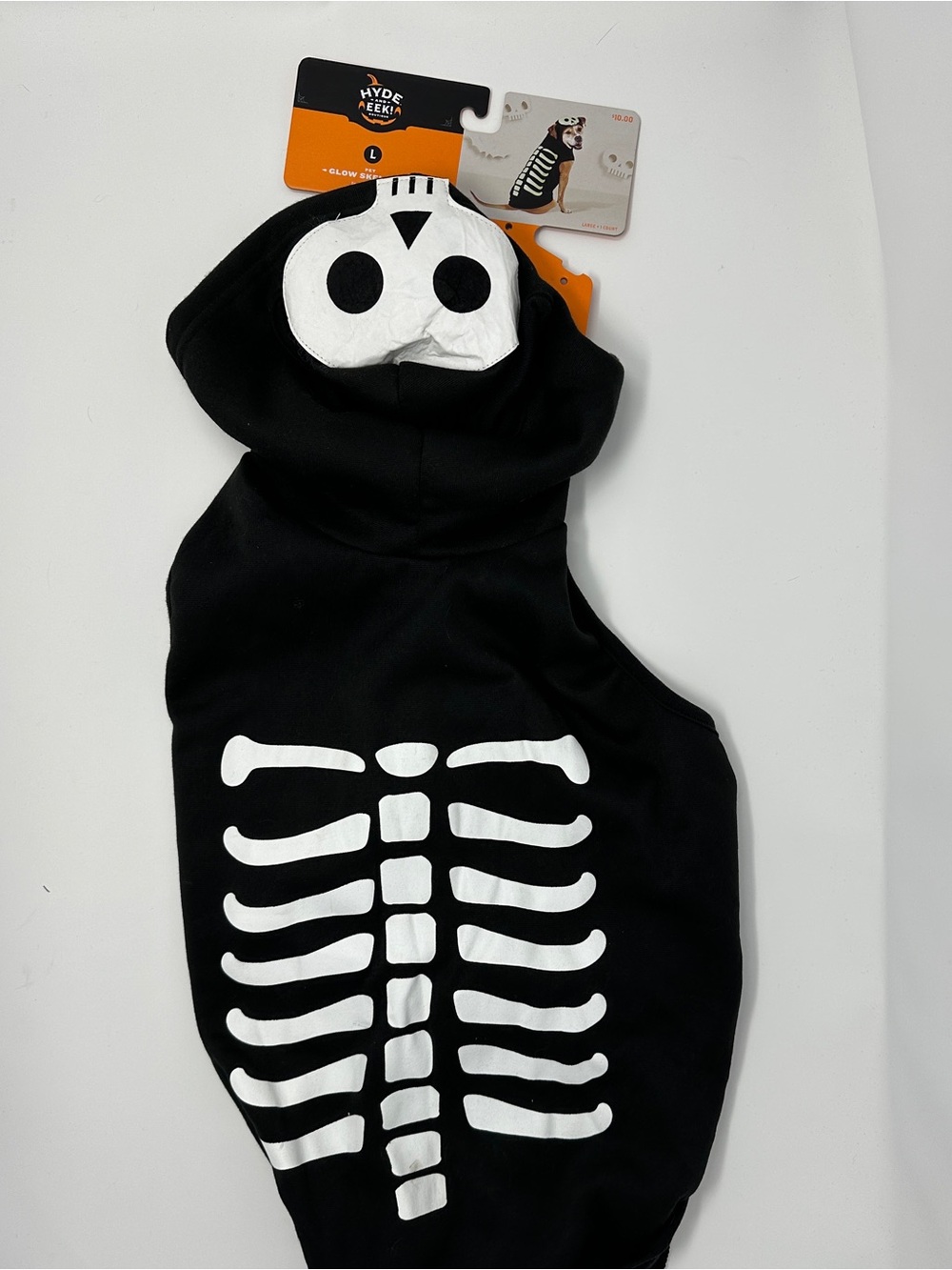 Dog Black Skeleton Hoodie Costume by Hyde and Eek - size large